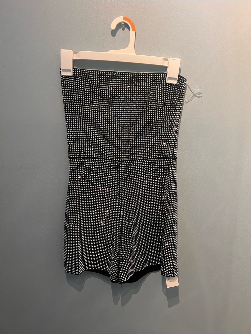 Black & White silver Rhinestone Romper
